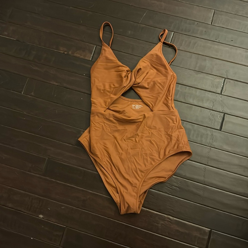 One piece, cute brown bathing suit
